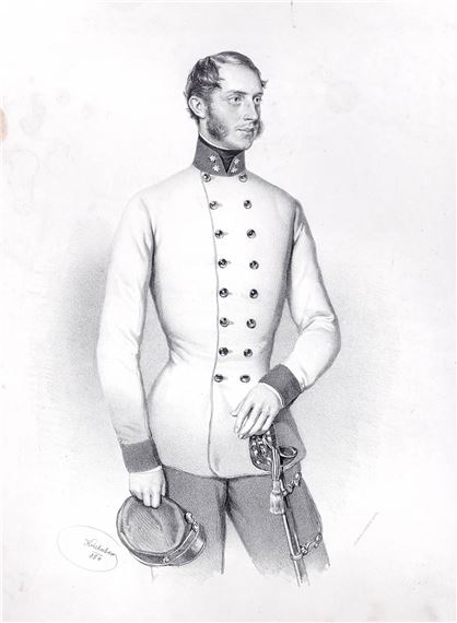 Portrait of a Military Officer by Josef Kriehuber, 1854
