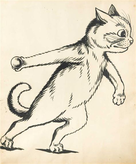 Cat Bowling by Louis Wain