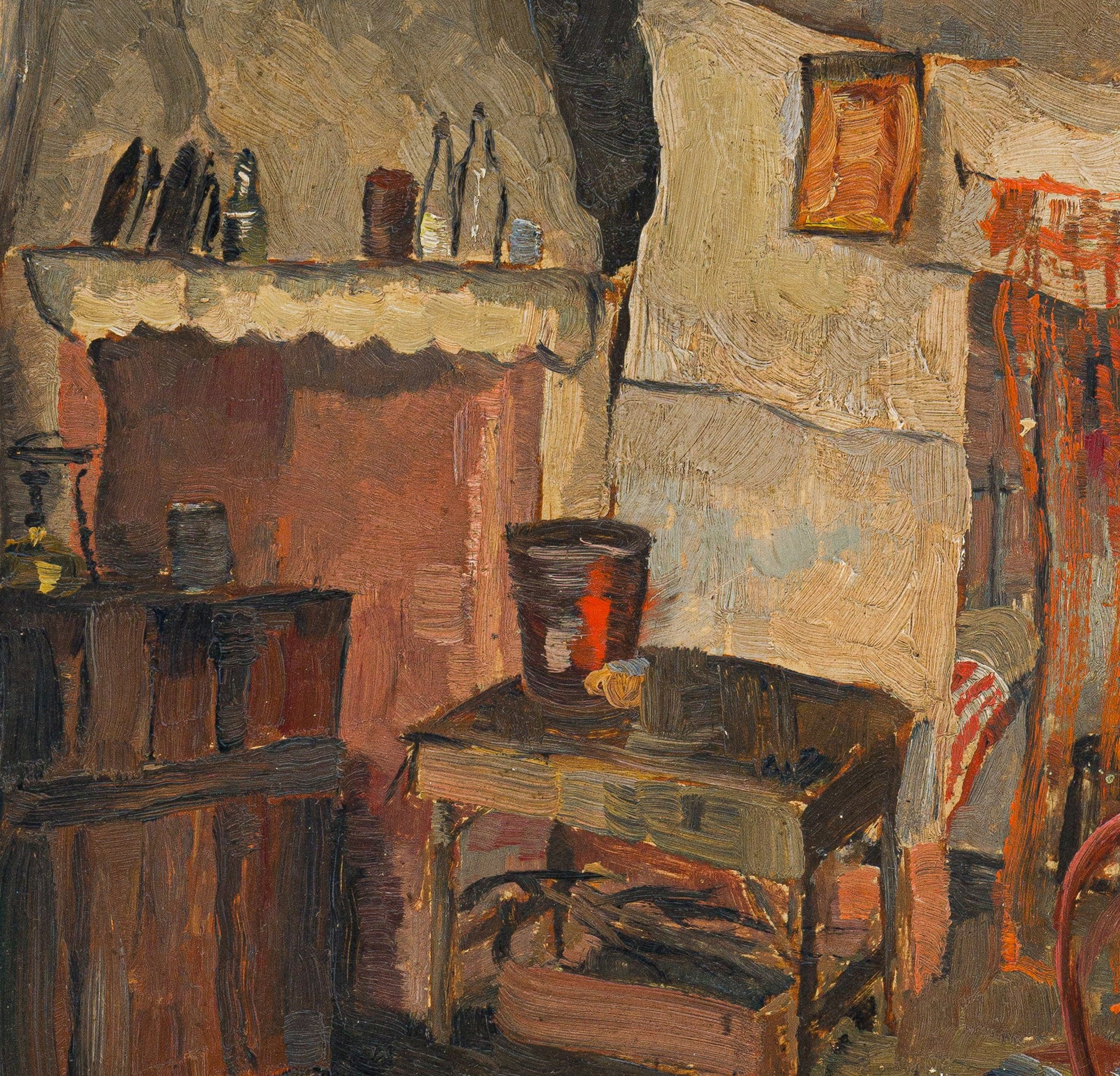 Artwork by Walter Brummer, Interior Scene, Made of oil on board