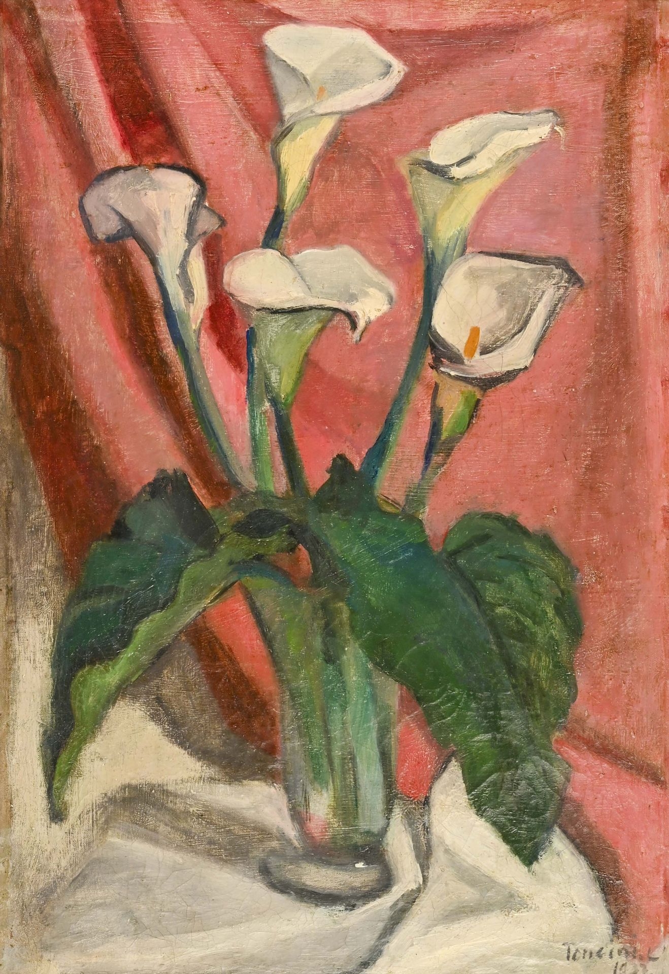 Artwork by Louis Toncini, Les Arums, Made of oil on canvas