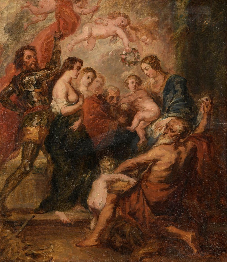 The Virgin and Child with Saints, Mary Magdalene, Saint George and Saint Jerome (study) by Peter Paul Rubens