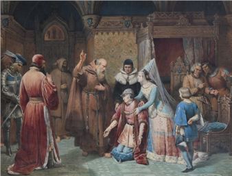 La mort de Louis XI aux pieds de Saint François de Paule - Adolphe Emmanuel Midy