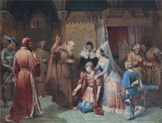 La mort de Louis XI aux pieds de Saint François de Paule - Adolphe Emmanuel Midy