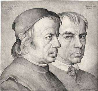 Doppelportrait des Bildhauers Konrad Eberhard mit seinem Bruder Franz - Johann Anton Ramboux