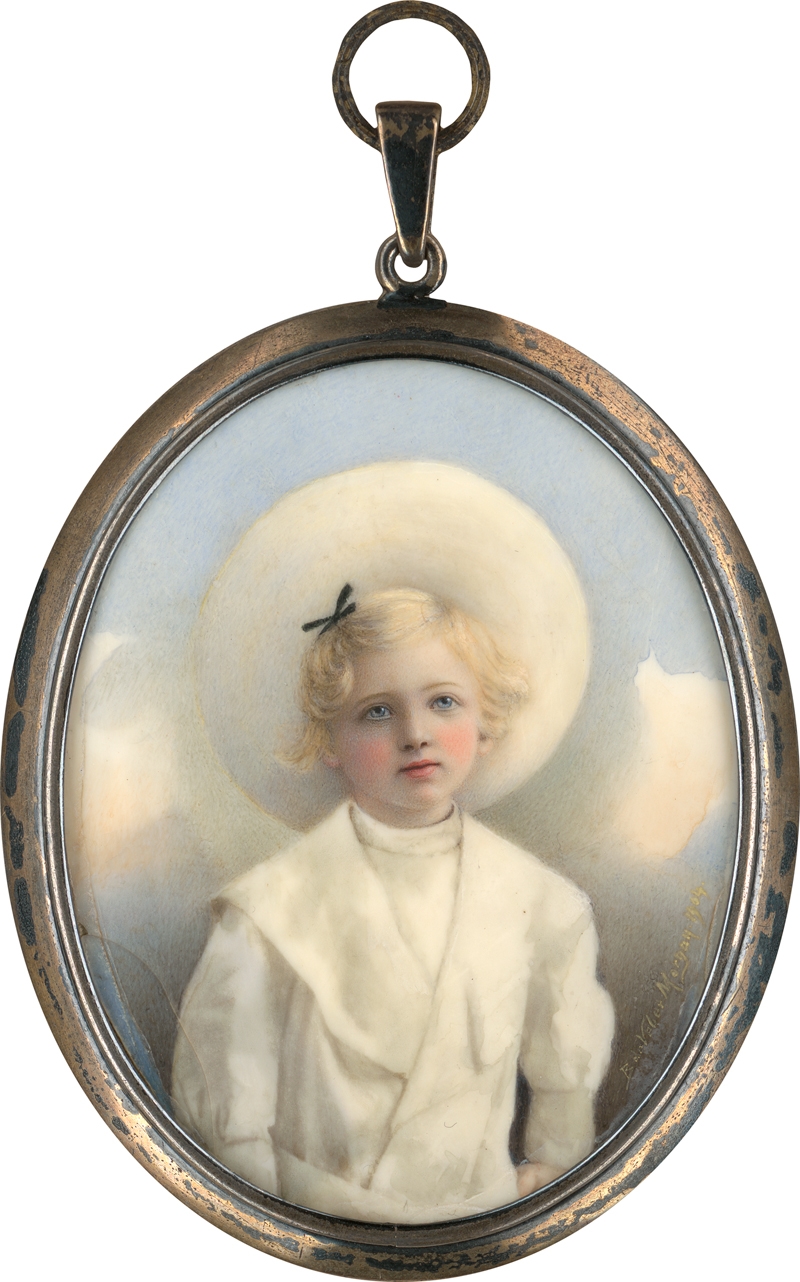 Veber Morgan | Miniatur Portrait des Morrison Ulman als Kind mit großem ...