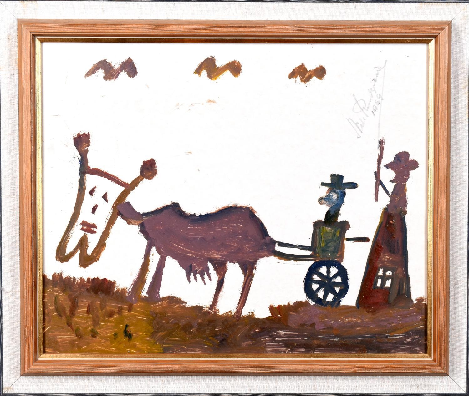 Artwork by Nils Rundgren, Abstract figure composition, Made of Mixed media on paper