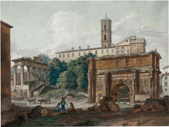 Der Septimius Severus-Bogen auf dem Forum Romanum by Albert Christoph Dies, 1791