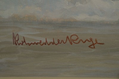 Artwork by Karl Rowedder - Ruge, surf at dusk