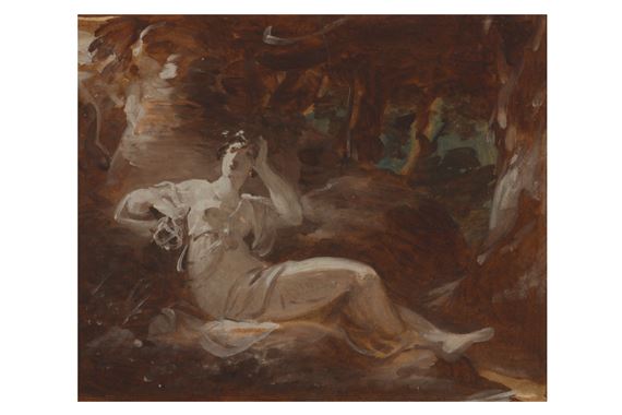 A female figure reposing in a landscape