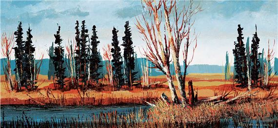 1 1/2 Miles North of Wandering River - North of Edmonton by Meredith Evans, 1970