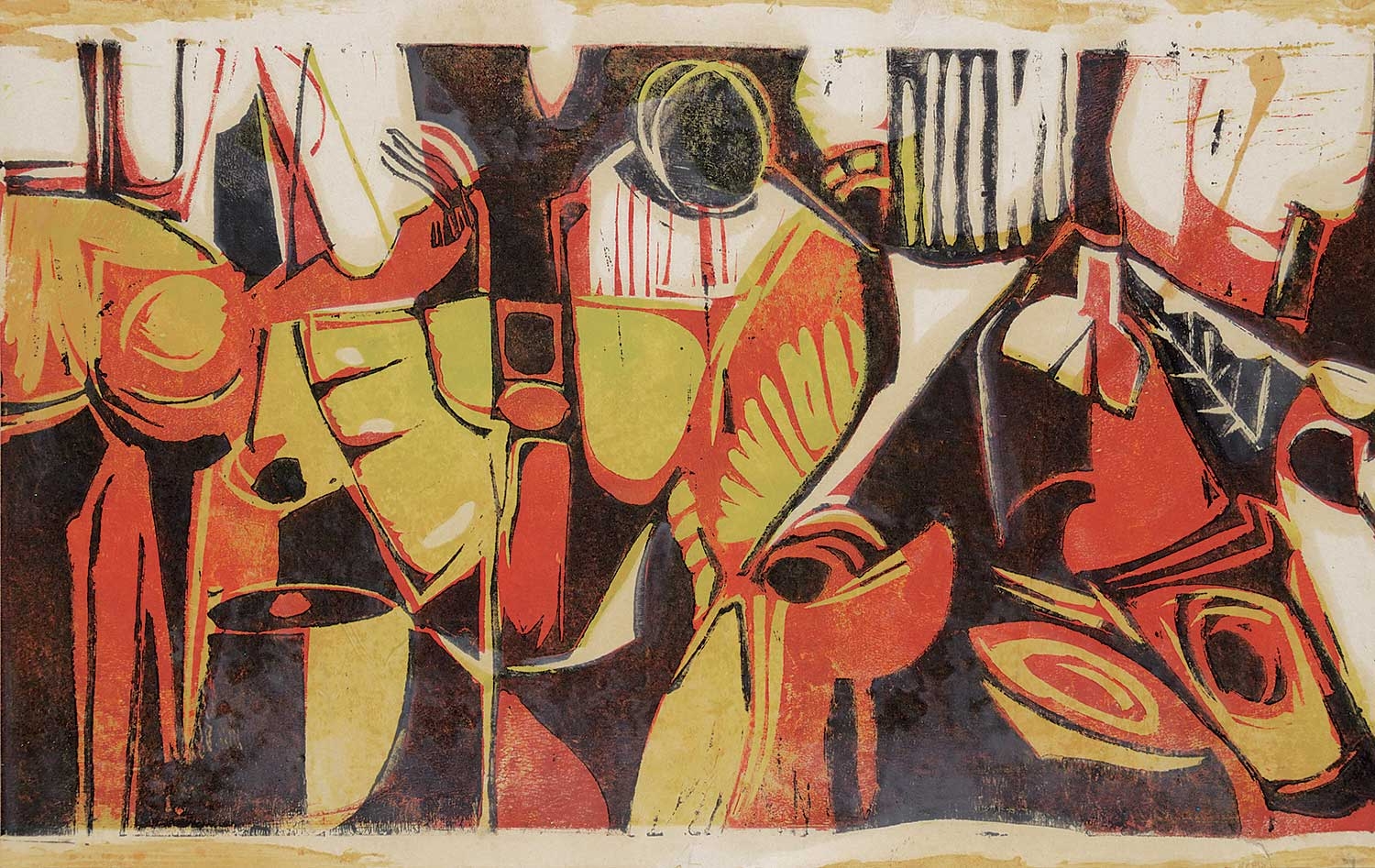 Artwork by Les Graff, Untitled - Autumnal Abstract, Made of colour silkscreen on paper