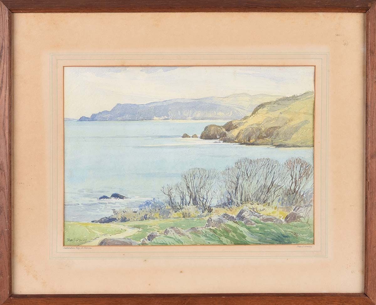 Artwork by Theodore James Gracey, CUSHENDUN BAY, COUNTY ANTRIM, Made of WATERCOLOUR DRAWING