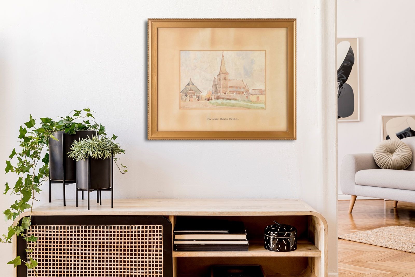 Artwork by Theodore James Gracey, DRUMCREE PARISH CHURCH, Made of WATERCOLOUR DRAWING