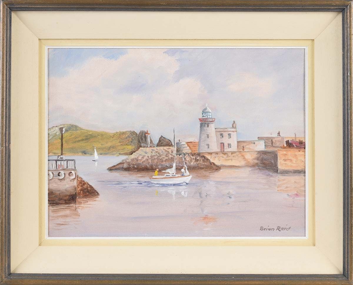 Artwork by Brian Reid, SAILING INTO HOWTH HARBOUR, Made of OIL ON BOARD