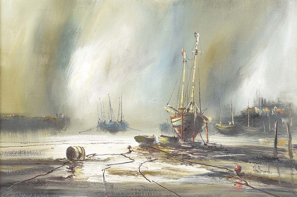 John Bampfield BEACHED FISHING BOAT MutualArt