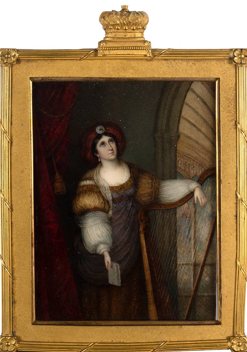 Artwork by William Bate, SAINT CECELIA, 1816, Made of enamel on ivory