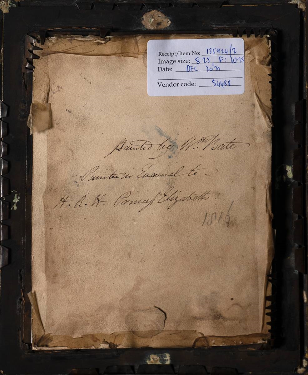 Artwork by William Bate, SAINT CECELIA, 1816, Made of enamel on ivory