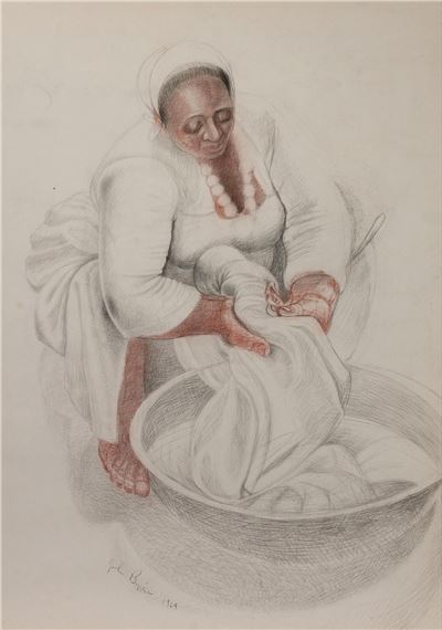 Untitled, Wash Day by John Biggers, 1969