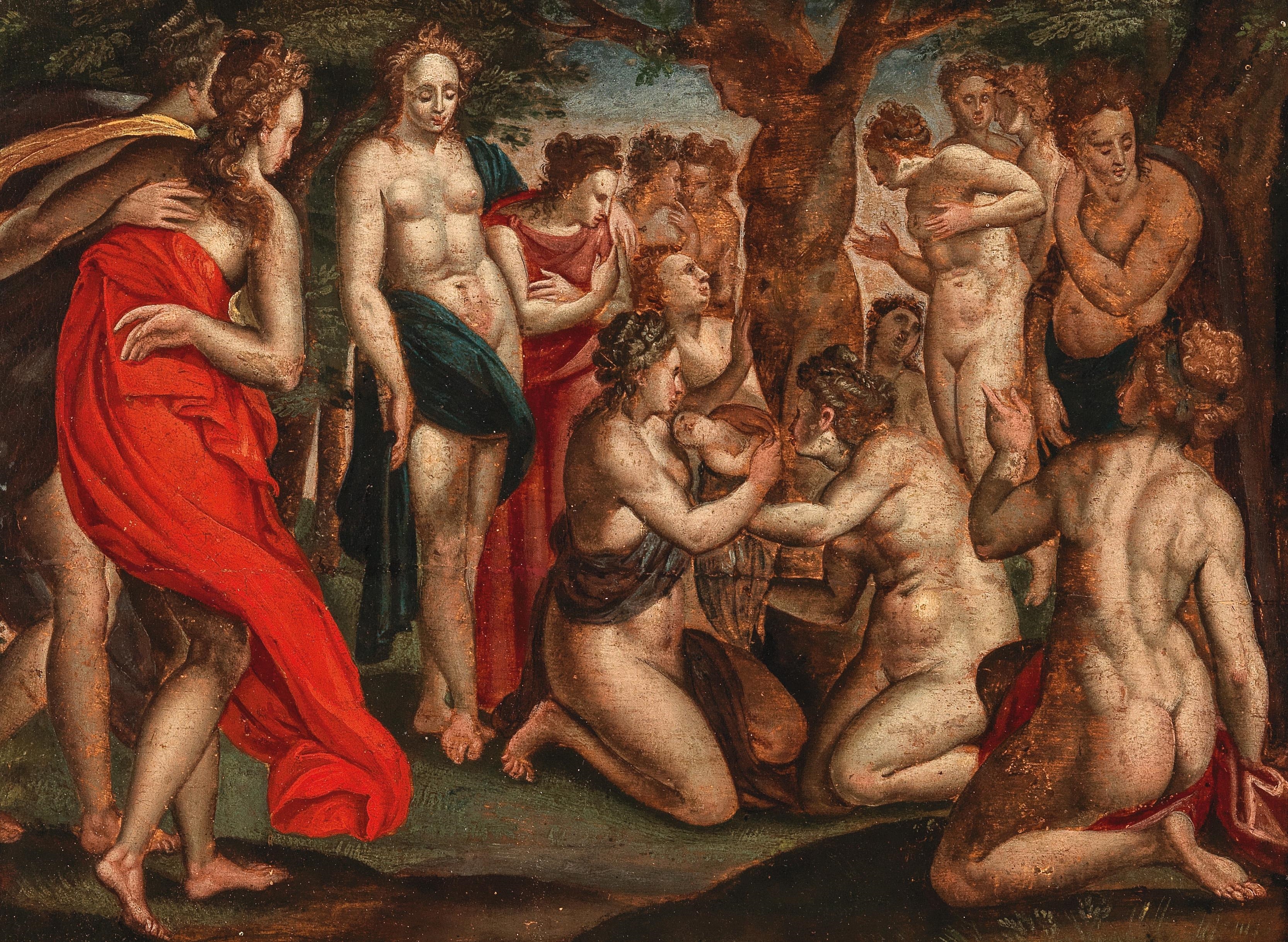 Artwork by Anthonie van‏ Blocklandt van Montfoort, The Birth of Adonis (Ovid, Met. X, 503–514), Made of oil on panel