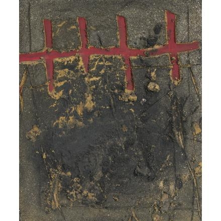 FOUR RED CROSSES by Antoni Tàpies, 1962