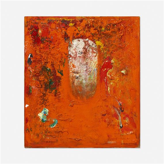 Untitled Orange Painting by Jake Berthot, 1986