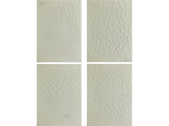 SERIES OF FOUR: WIE WEISS IST WISSEN DIE WEISEN – HOMMAGE À GÜNTHER UECKER by Günther Uecker, 1975