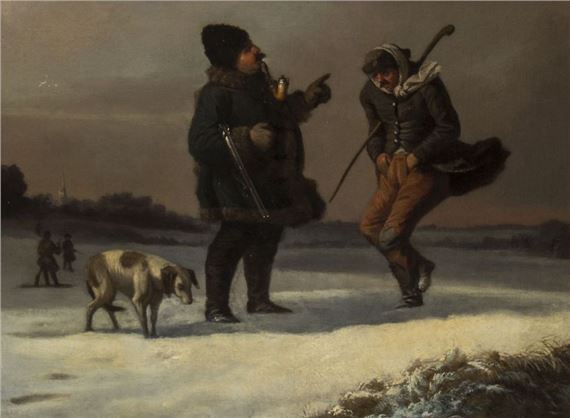 Jäger im Winter by Pal Böhm