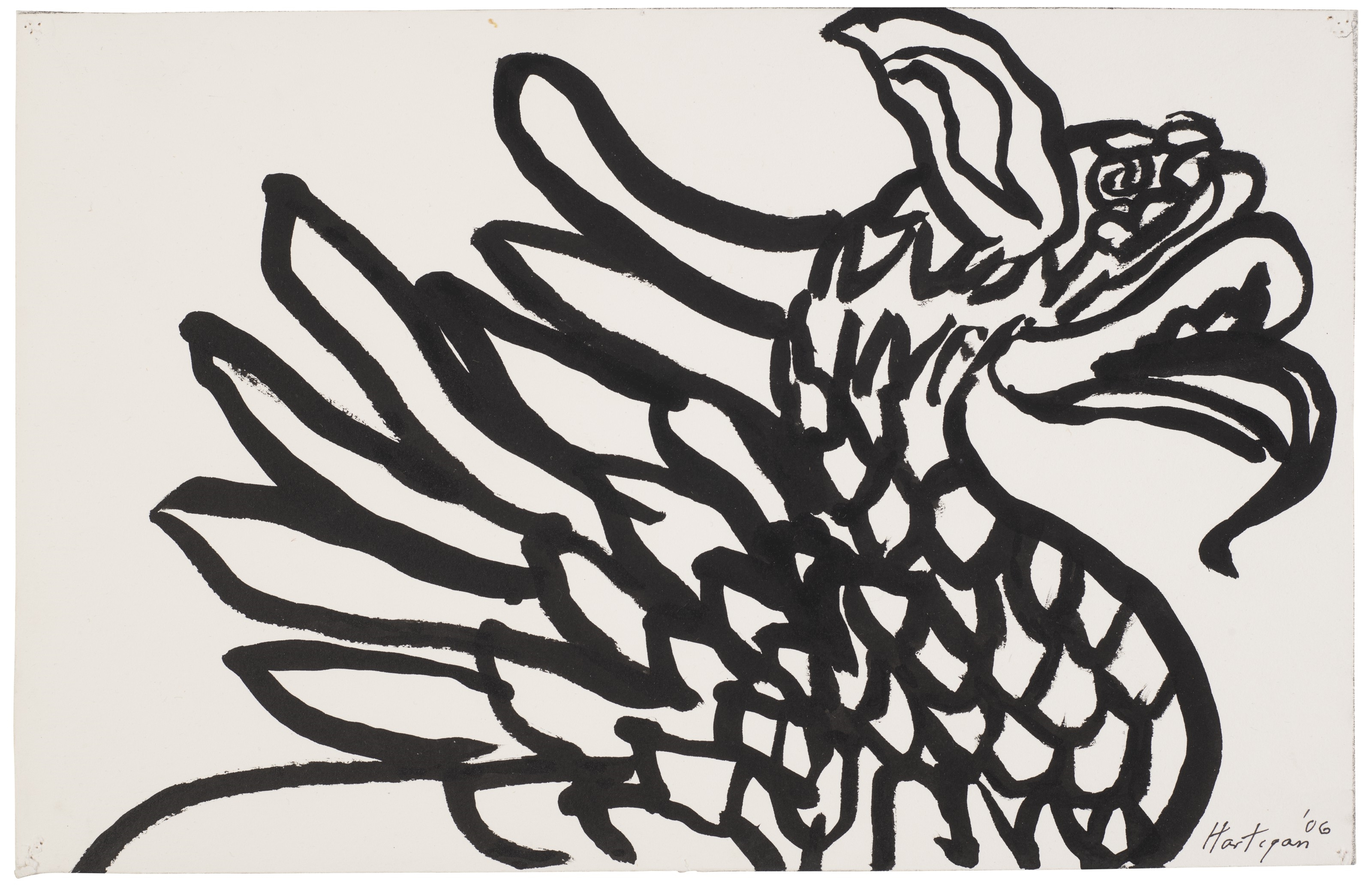 Artwork by Grace Hartigan, Dragon, Made of ink on paper