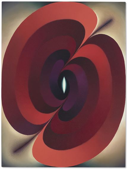 Linked Lingams in Green, Purple and Red by Loie Hollowell, Painted in 2015