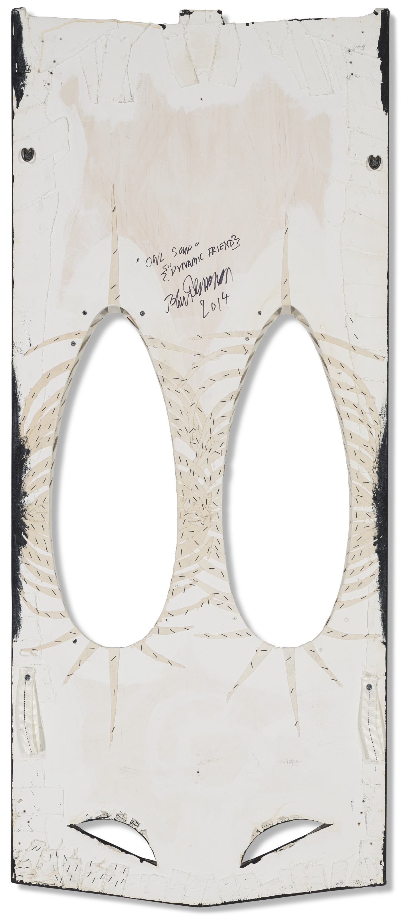 Artwork by Blair Thurman, Owl Soup (Dynamic Friend), Made of acrylic on shaped canvas mounted on panel