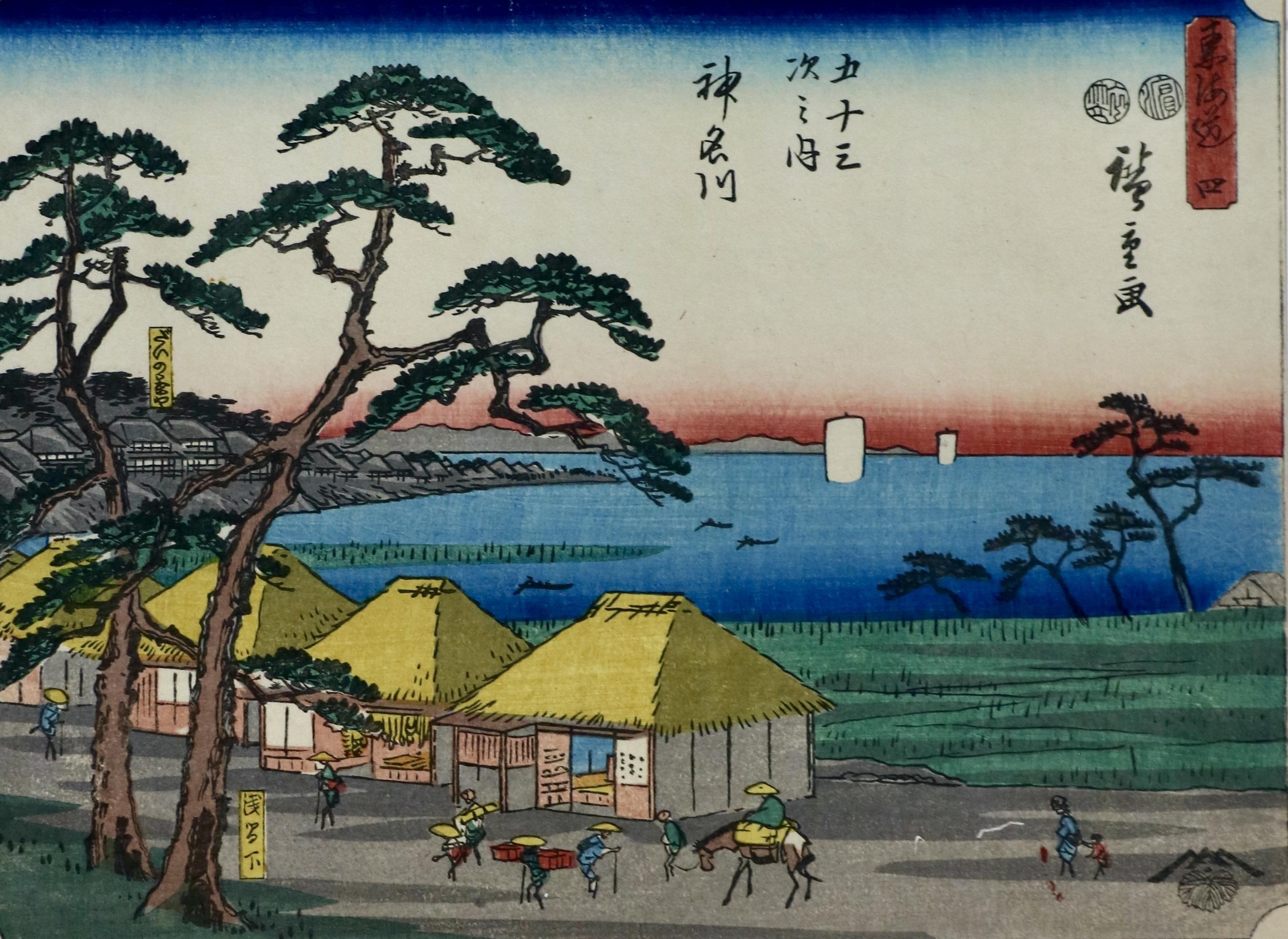 [JAPANESE PRINTS] – HIROSHIGE, Utagawa (1797-1858). Lot of 4 19th-cent. col. woodcuts (dep. various landscapes of which 2 with Mount Fuji in the background).