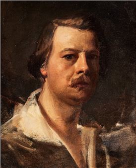 Uno Troili Portrait of Professor Anders Retzius wearing a black coat