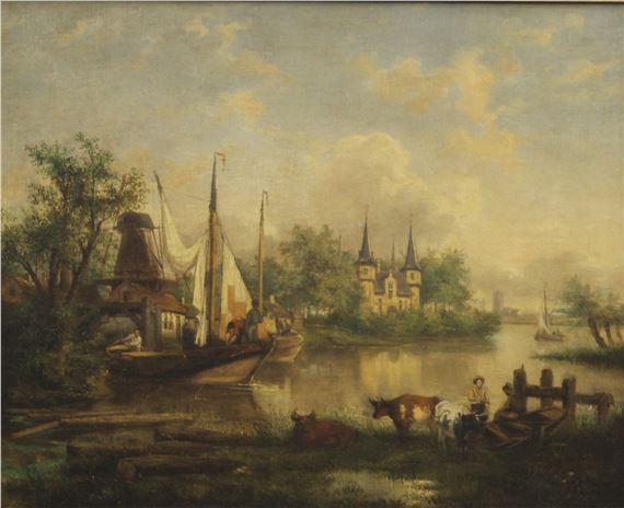 Village on the River Yare by John Berney Crome