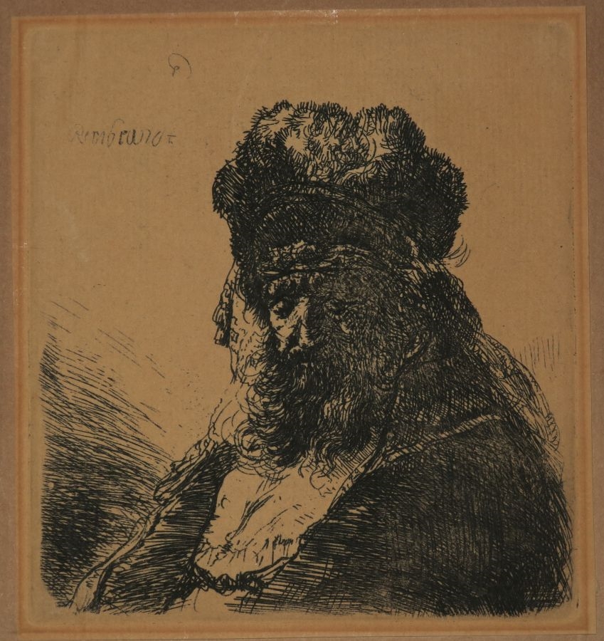 Rembrandt van Rijn | Old bearded man in a fur cap (Circa 1635) | MutualArt
