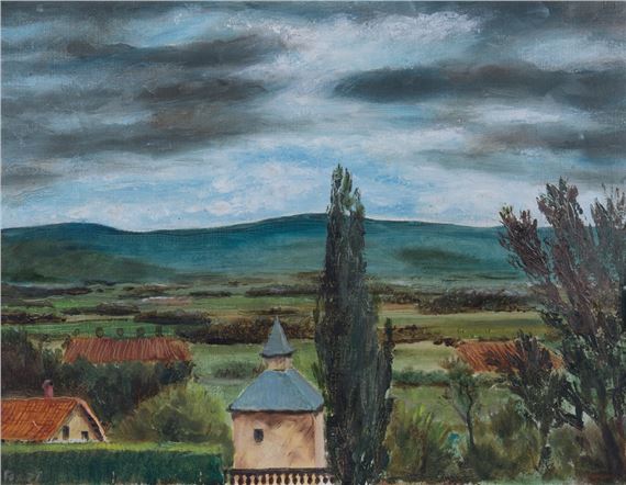 The Tarn Valley from le Chateau La Motte by Edwin Maxwell Fry, 1977