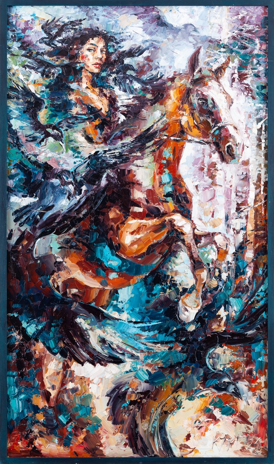 Artwork by Krystyna Róż-Pasek, Raven's fortress, Made of oil/canvas