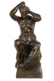 : "JEUNE FILLE SE COIFFANT" - Jacques Cyntrinovitch