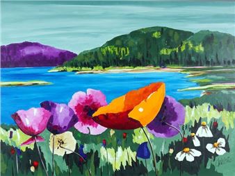 "Pavots au bas de la montagne" - Marc Deblois