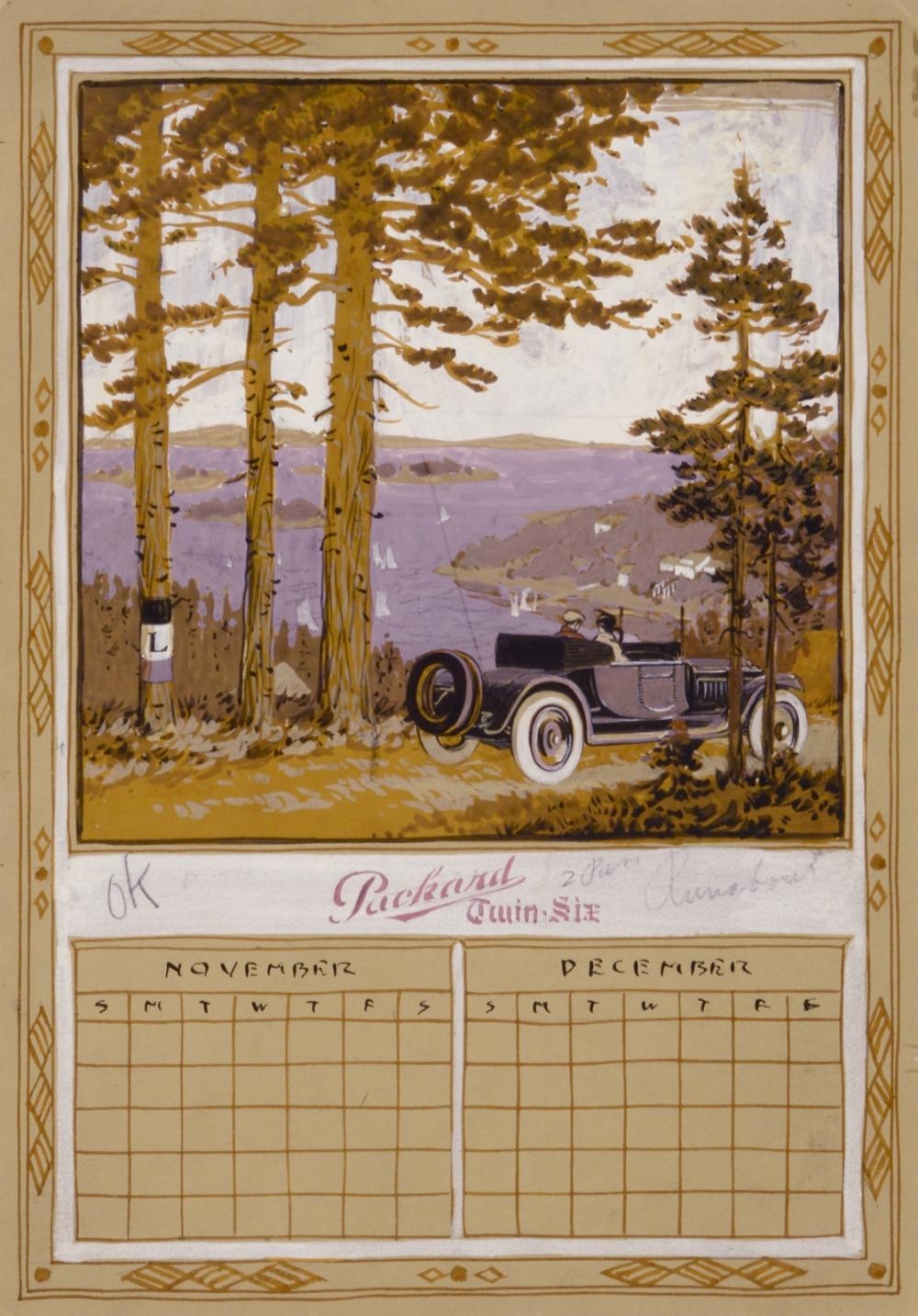 Gustave Baumann Packard Motor Car Company 1917 Calendar November