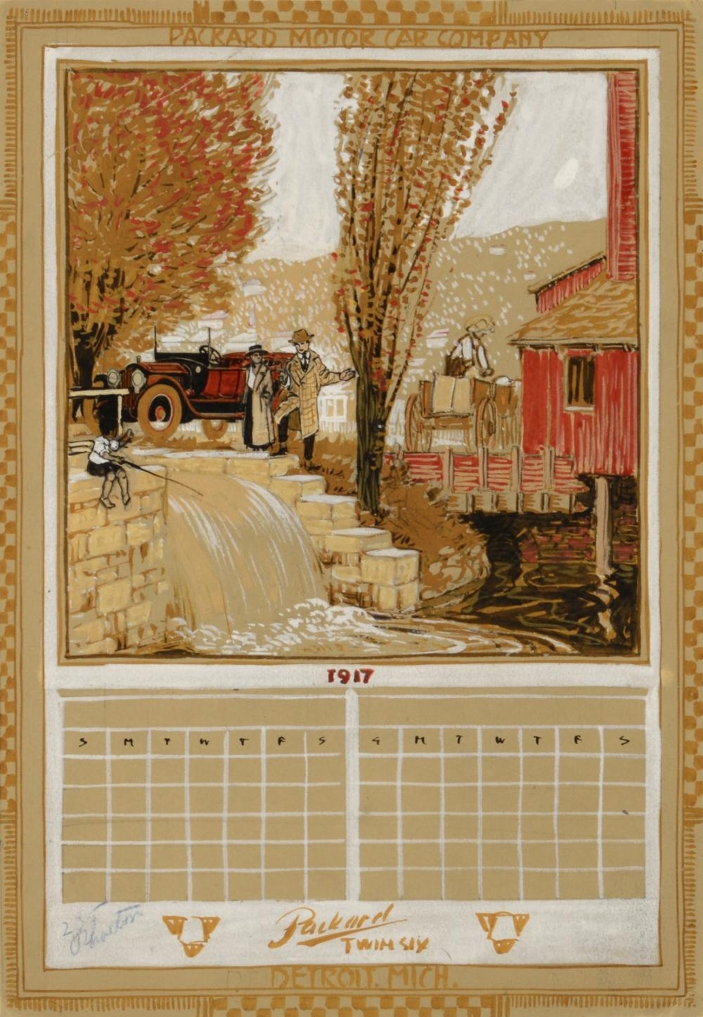 Gustave Baumann Packard Motor Car Company 1917 Calendar May/June