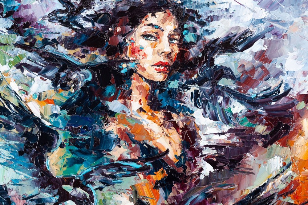 Artwork by Krystyna Róż-Pasek, Raven's fortress, Made of oil/canvas