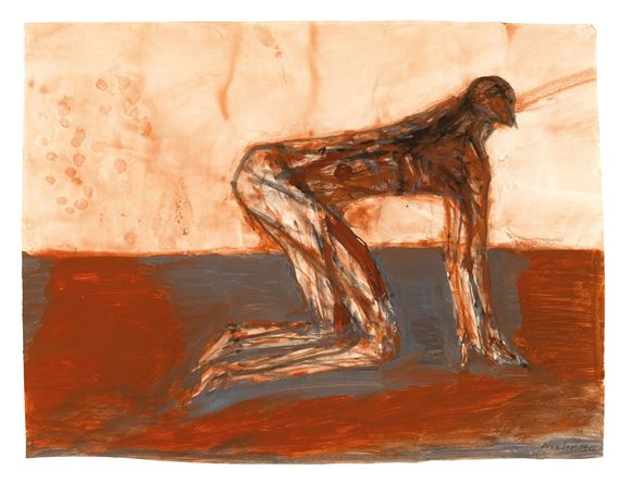 Untitled (Man Creeping) by Walter Pichler, 1986