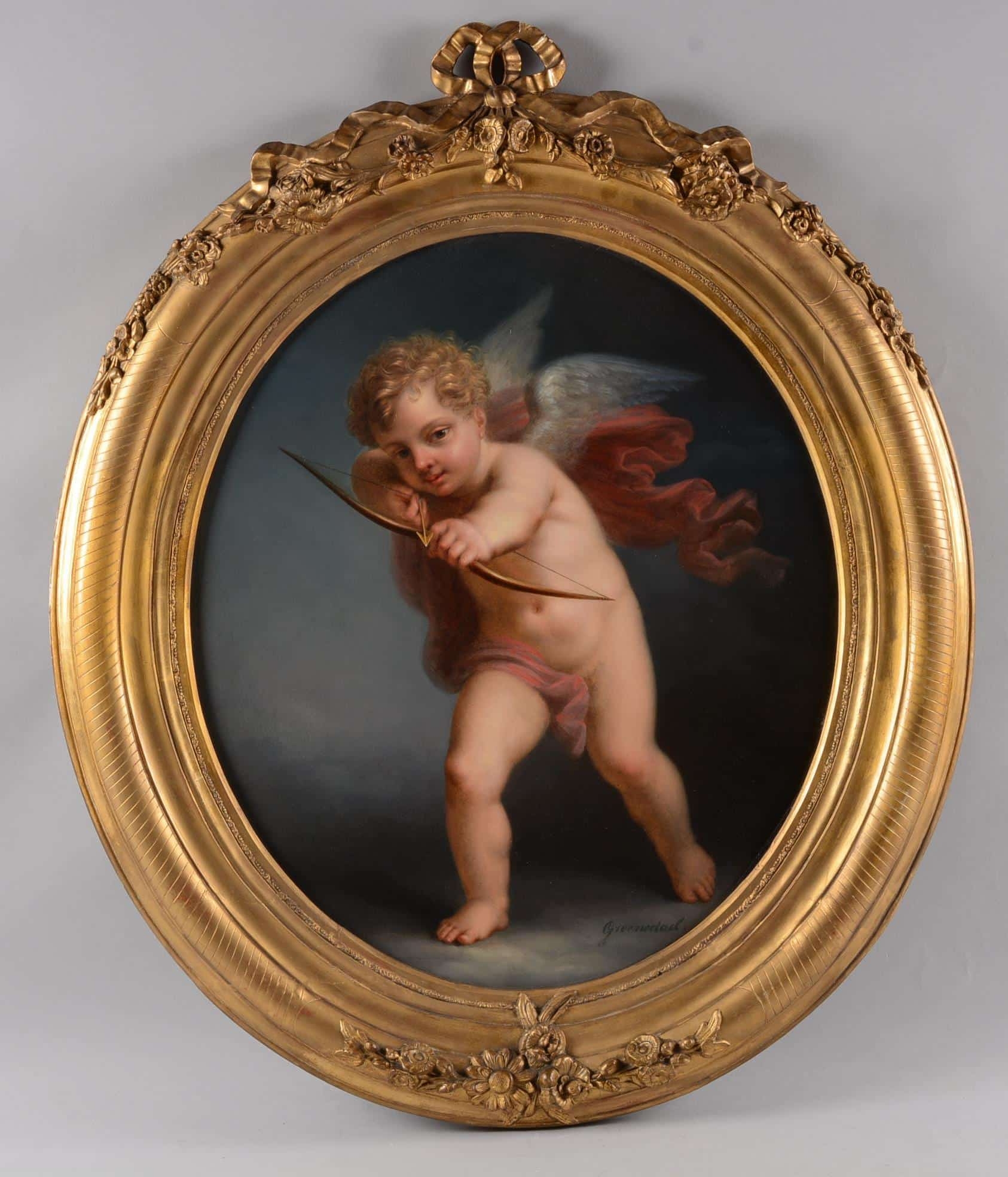 Artwork by Cornelius Groenedael, Cupidon bandant son arc, Made of Oil on panel