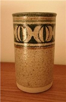 A stoneware vase, partly decorated and glazed - Kirsten Winther Johannsen