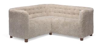 A freestanding corner sofa with stained beech legs - Lysberg, Hansen & Therp