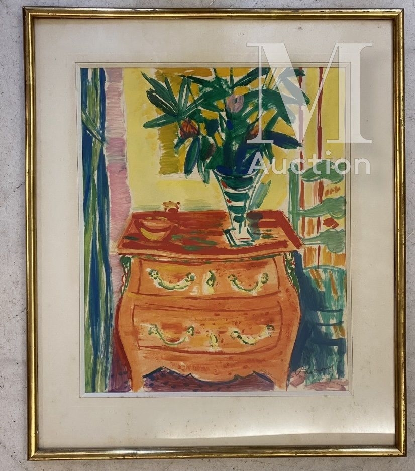 Roger Marcel Limouse | Intérieur à la commode rouge | MutualArt