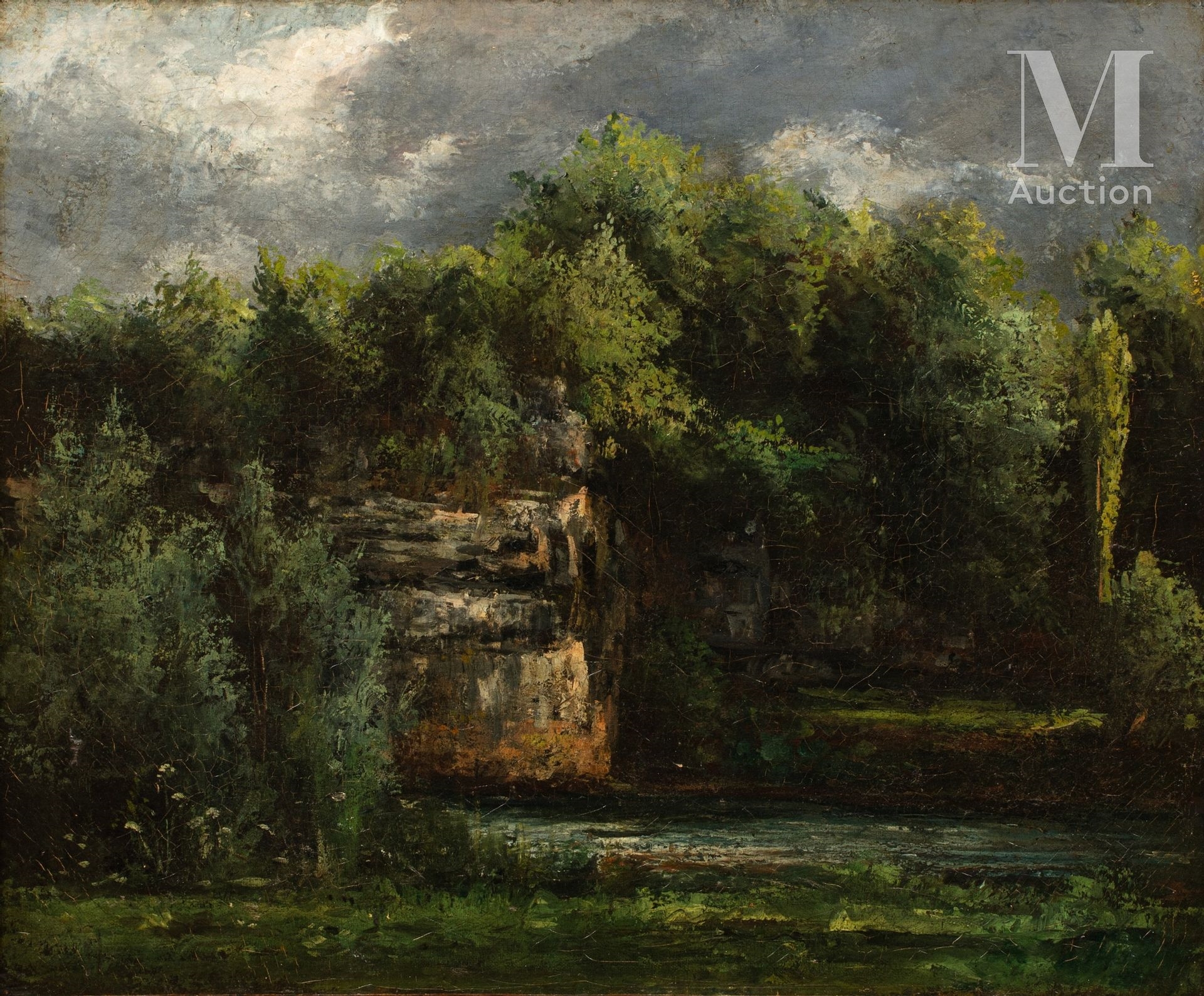 Artwork by Gustave Courbet, Paysage, La lLue, Made of oil on canvas