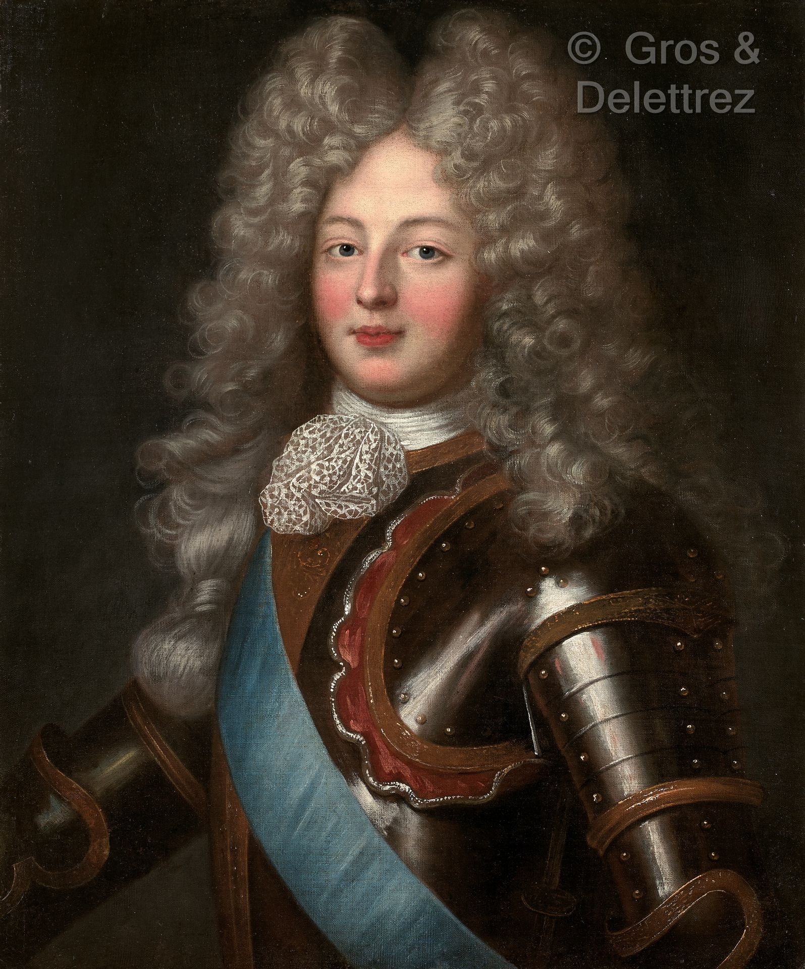 French School, 18th Century | Bust portrait of a man in cuirass wearing ...
