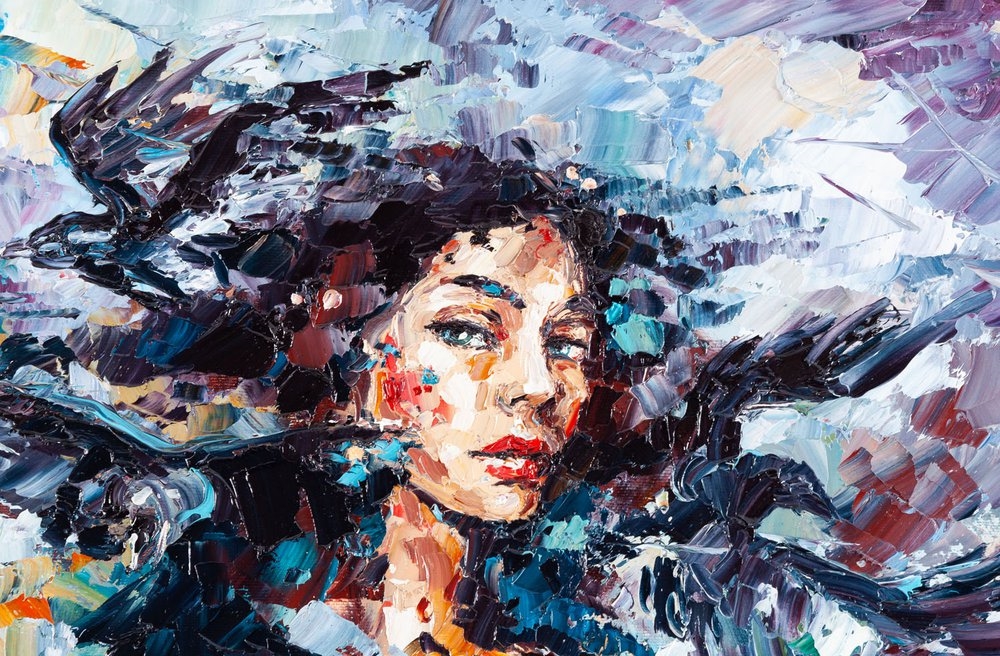 Artwork by Krystyna Róż-Pasek, Raven's fortress, Made of oil/canvas