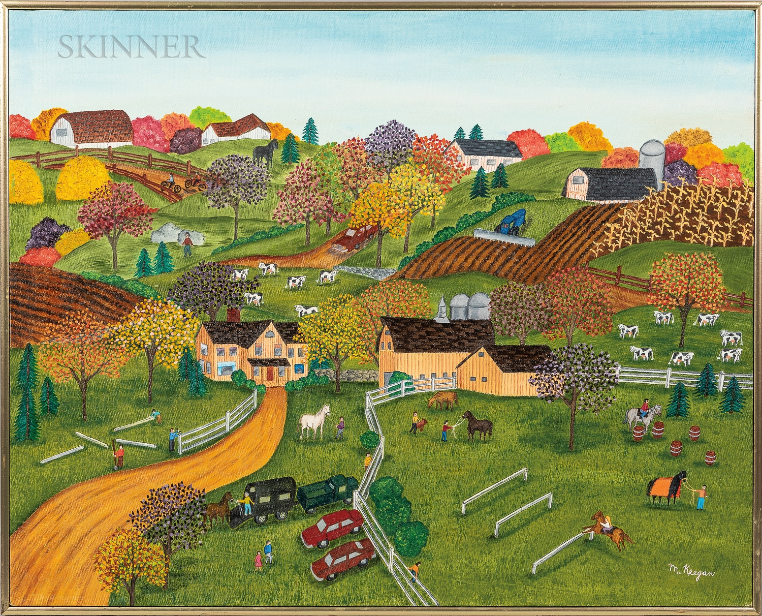 Artwork by Marie Keegan, Horse Training., Made of Oil on canvas